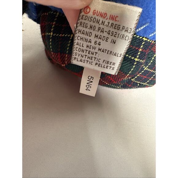 RARE 14” SHIVERS GUND Brown Plaid Moose Plush Stuffed Animal Collectible #8711 - Picture 7 of 7